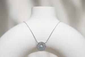 Evil eye silver necklace