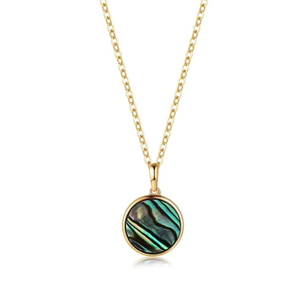 FANCIME Natural Abalone Pearl 14K Yellow Gold Necklace