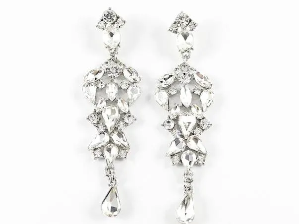 Fancy Pear Shape Chandelier Dangle Fashion Earrings