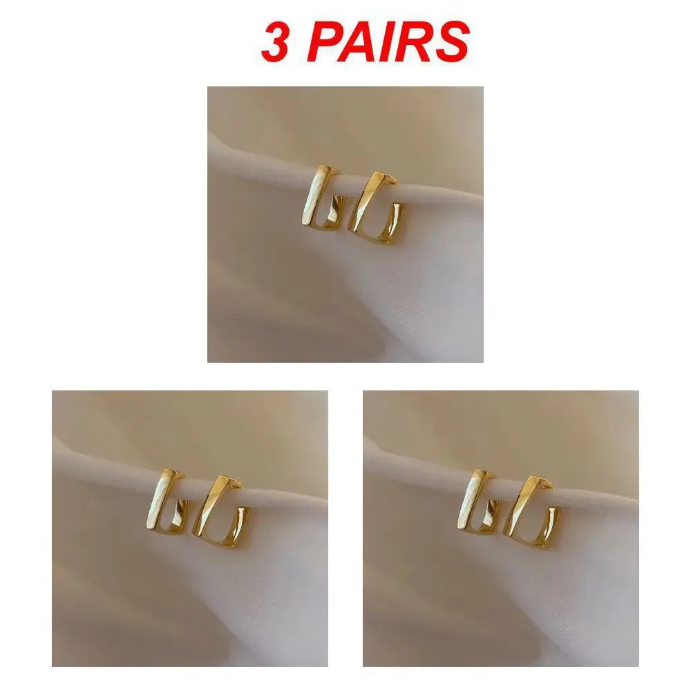 Fashion Square Earrings Eye-catching Geometric Trendy Luxury Earrings For Women Couple Gift Wedding Party Jewelry Accessories