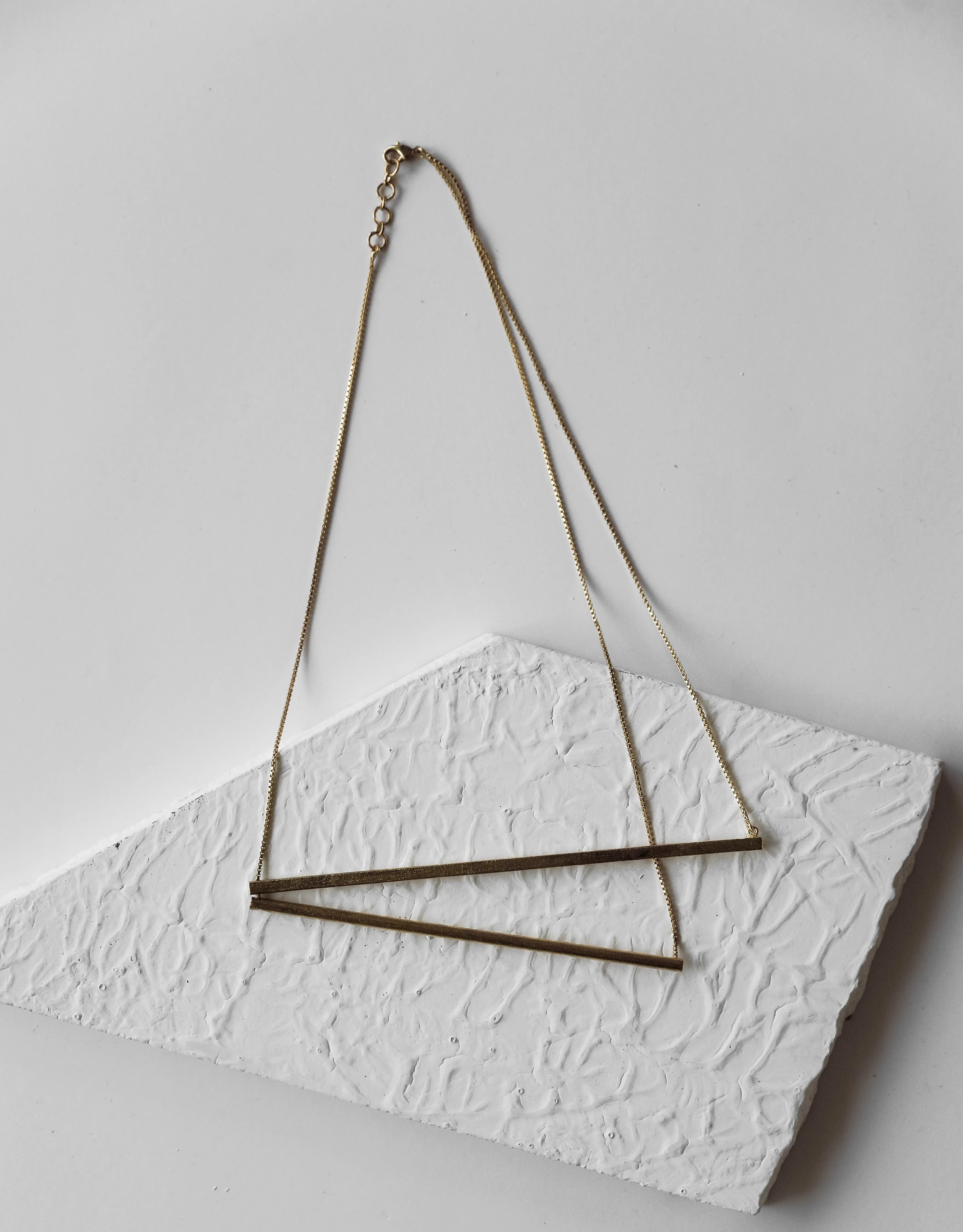 Gold Brass Necklaces-Out Of Line Golden