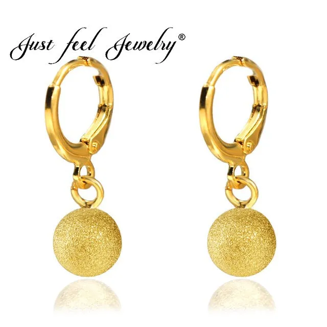 Gold Color Copper Scrub Bead Earrings for Women Africa/Ethiopia/India/Nigeria