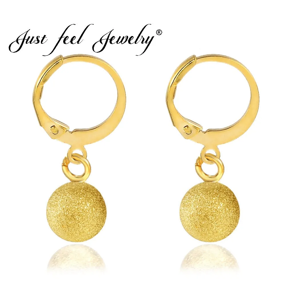 Gold Color Copper Scrub Bead Earrings for Women Africa/Ethiopia/India/Nigeria