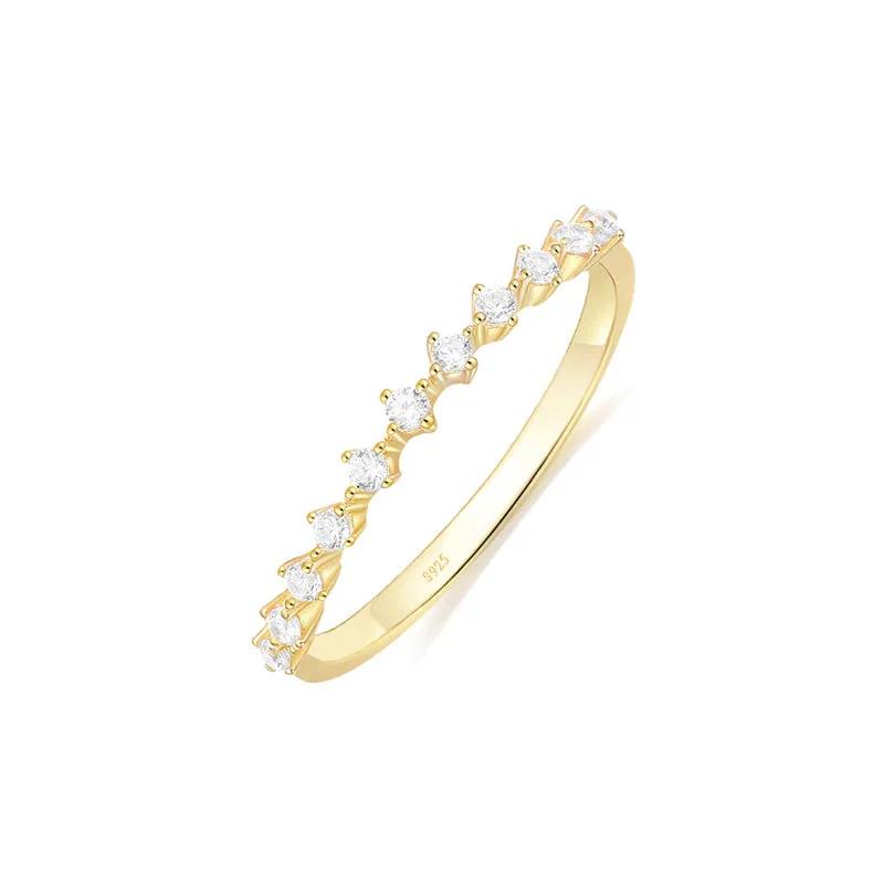 Gold Plated Stunning Dainty Sterling Silver Ring