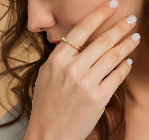 Gold Plated Stunning Dainty Sterling Silver Ring