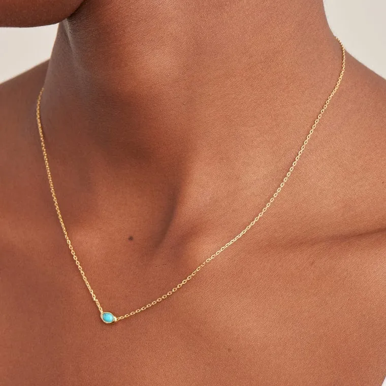 Gold Turquoise Wave Necklace