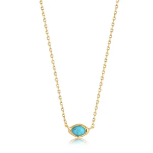 Gold Turquoise Wave Necklace