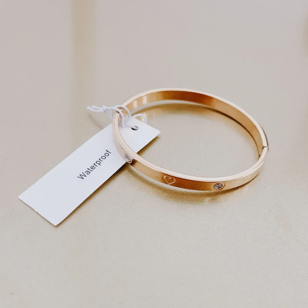 Halo Heart Bangle Bracelet - WATERPROOF