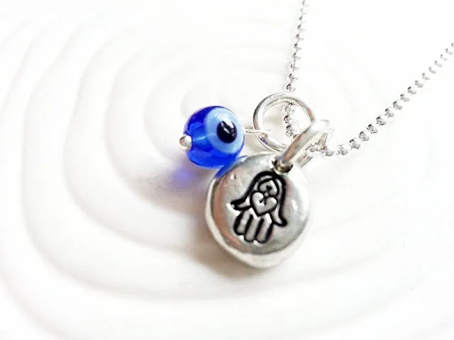 Hamsa and Evil Eye Necklace | Hand of Miram | Chamsa Jewelry