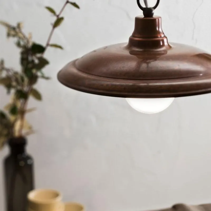 Handmade Italian Brass & Copper Pendant Light