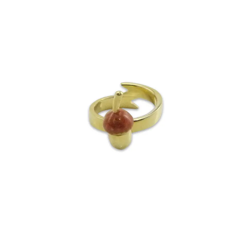 Hazelnut Light Brown & Gold Ring