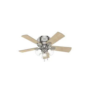 Hunter 42-Inch Crestfield Three Light Brushed Nickel Low Profile Ceiling Fan