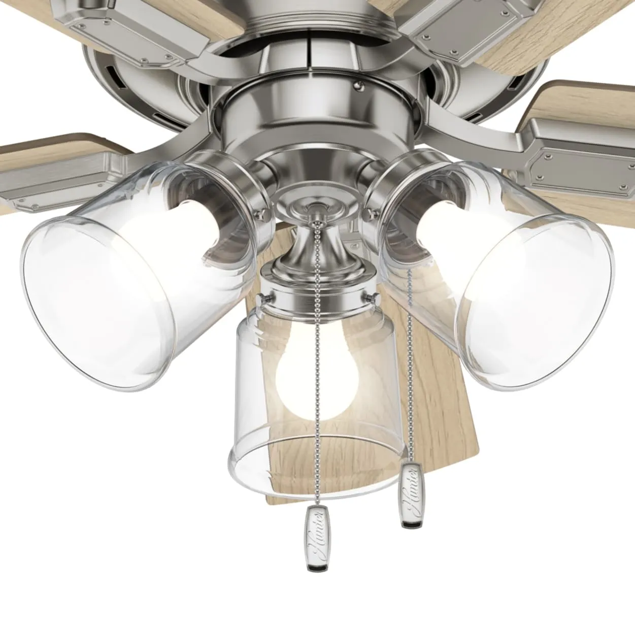 Hunter 42-Inch Crestfield Three Light Brushed Nickel Low Profile Ceiling Fan