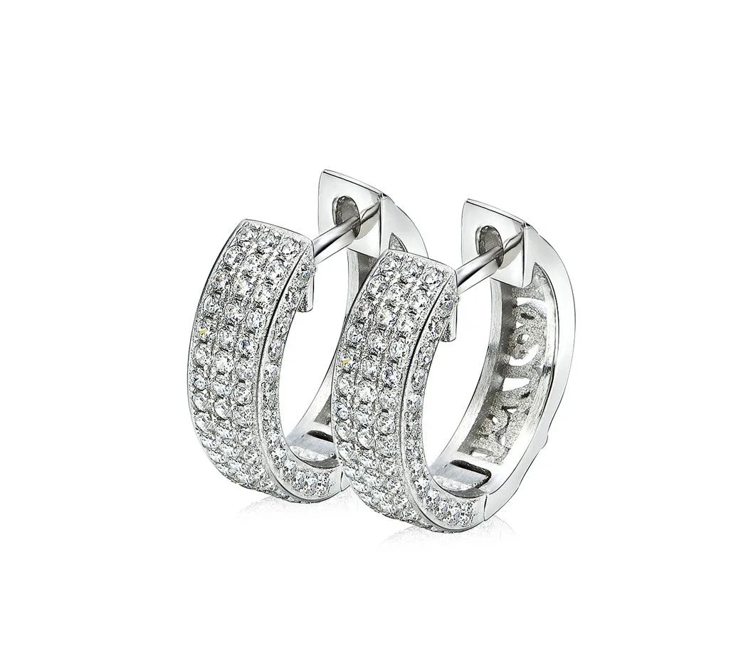 'I Love You' Pavé Huggie Earring with crystals from Swarovski