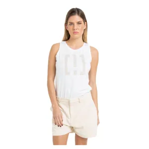 Imperfect Studded Logo Cotton Tank Top for Women