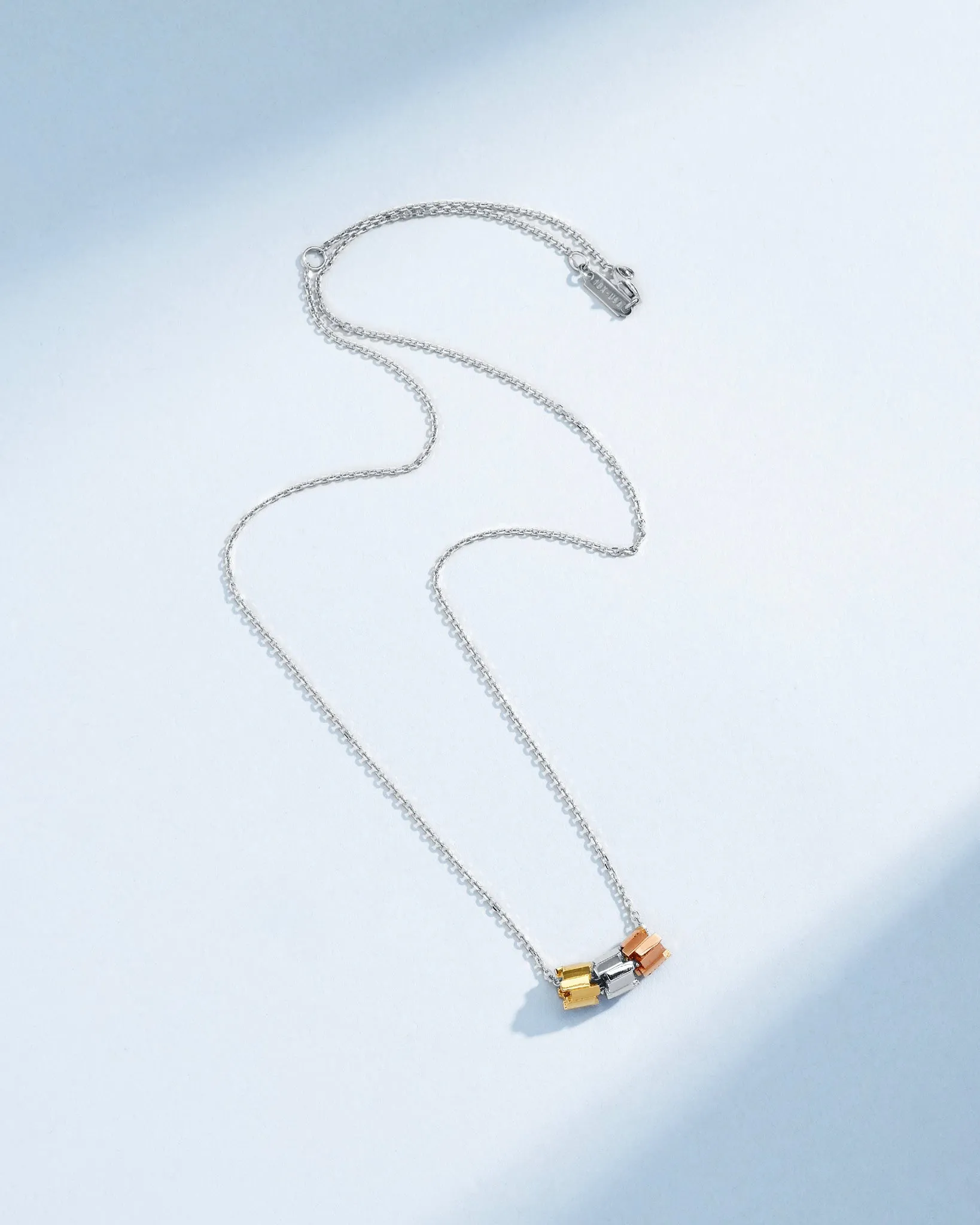 Infinite Triple Golden Tri-Color Mini Rondelle Pendant