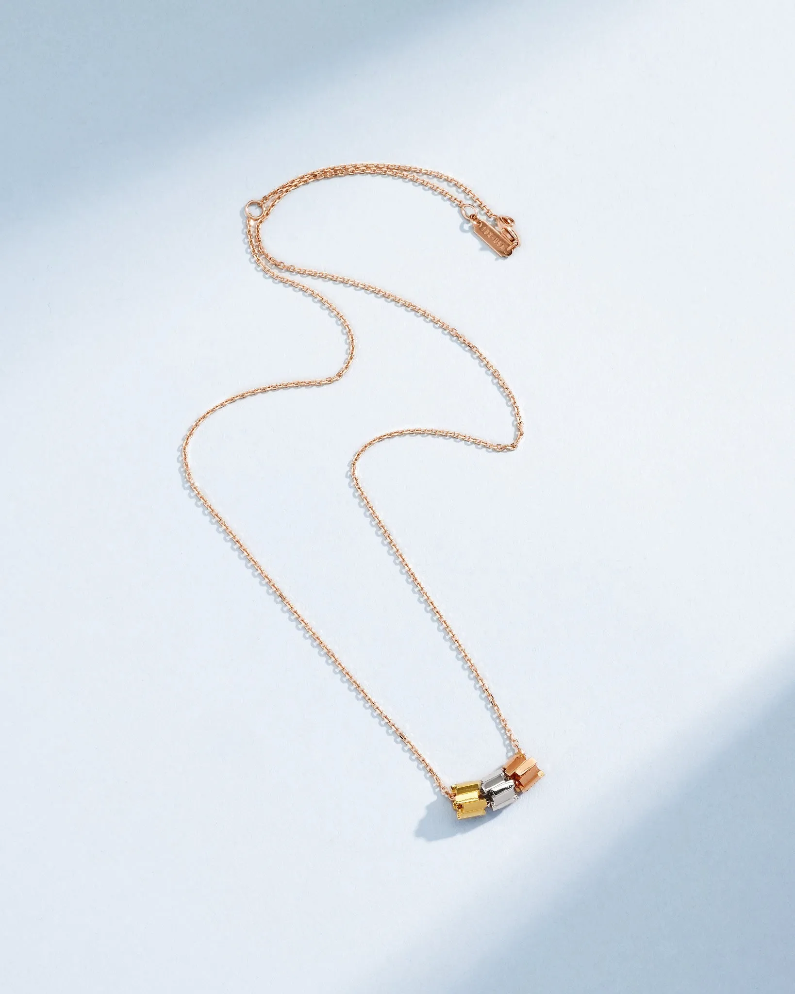 Infinite Triple Golden Tri-Color Mini Rondelle Pendant