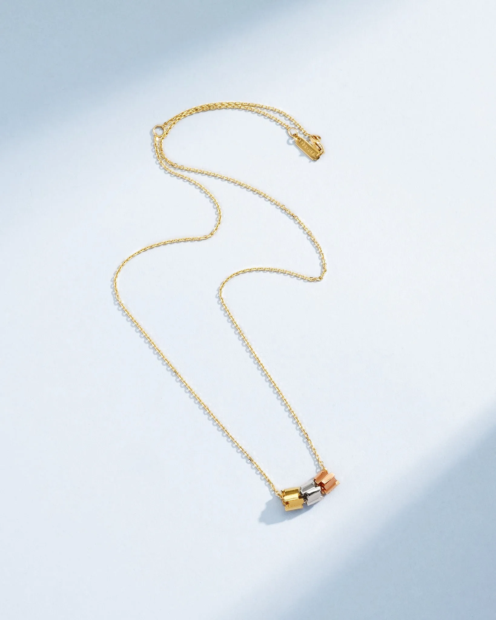 Infinite Triple Golden Tri-Color Mini Rondelle Pendant