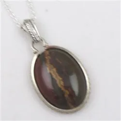 Jasper Pendant Necklace on 16 inch Chain