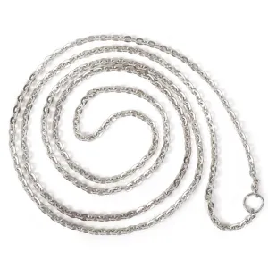 Jewelry Chain Style "Tiny Oval" - Bright Silvertone Finish