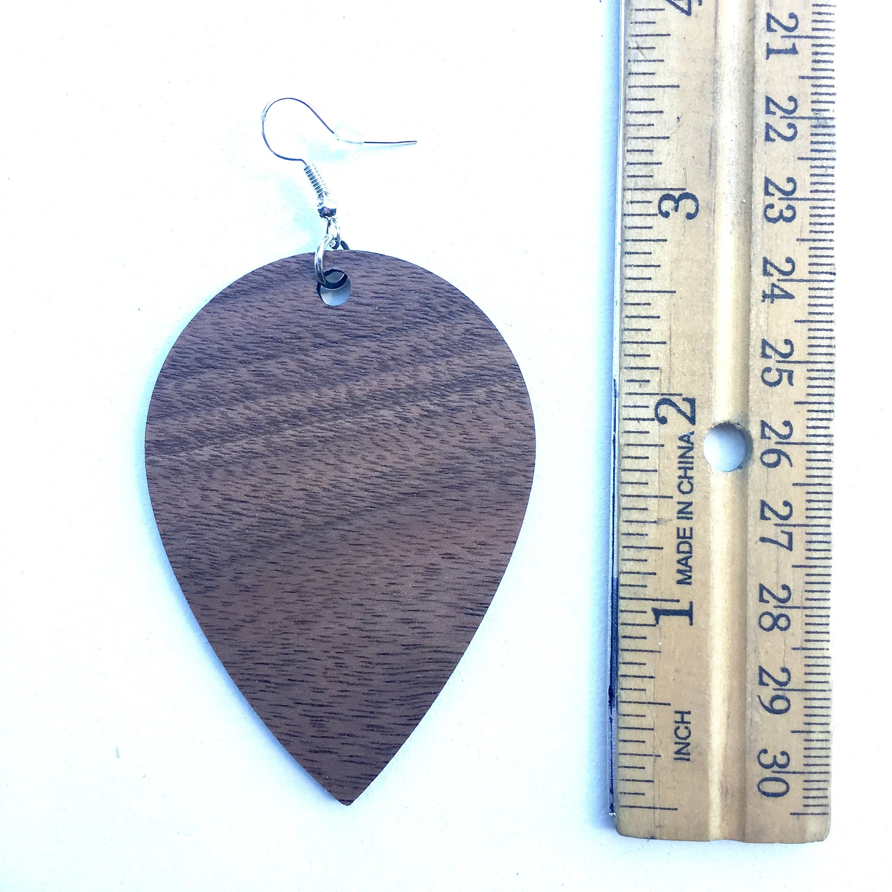 Large Upside Down Teardrop Earring, Cherry Dangle Wooden Earrings, Gift for Sister, Trendy Lightweight Earrings