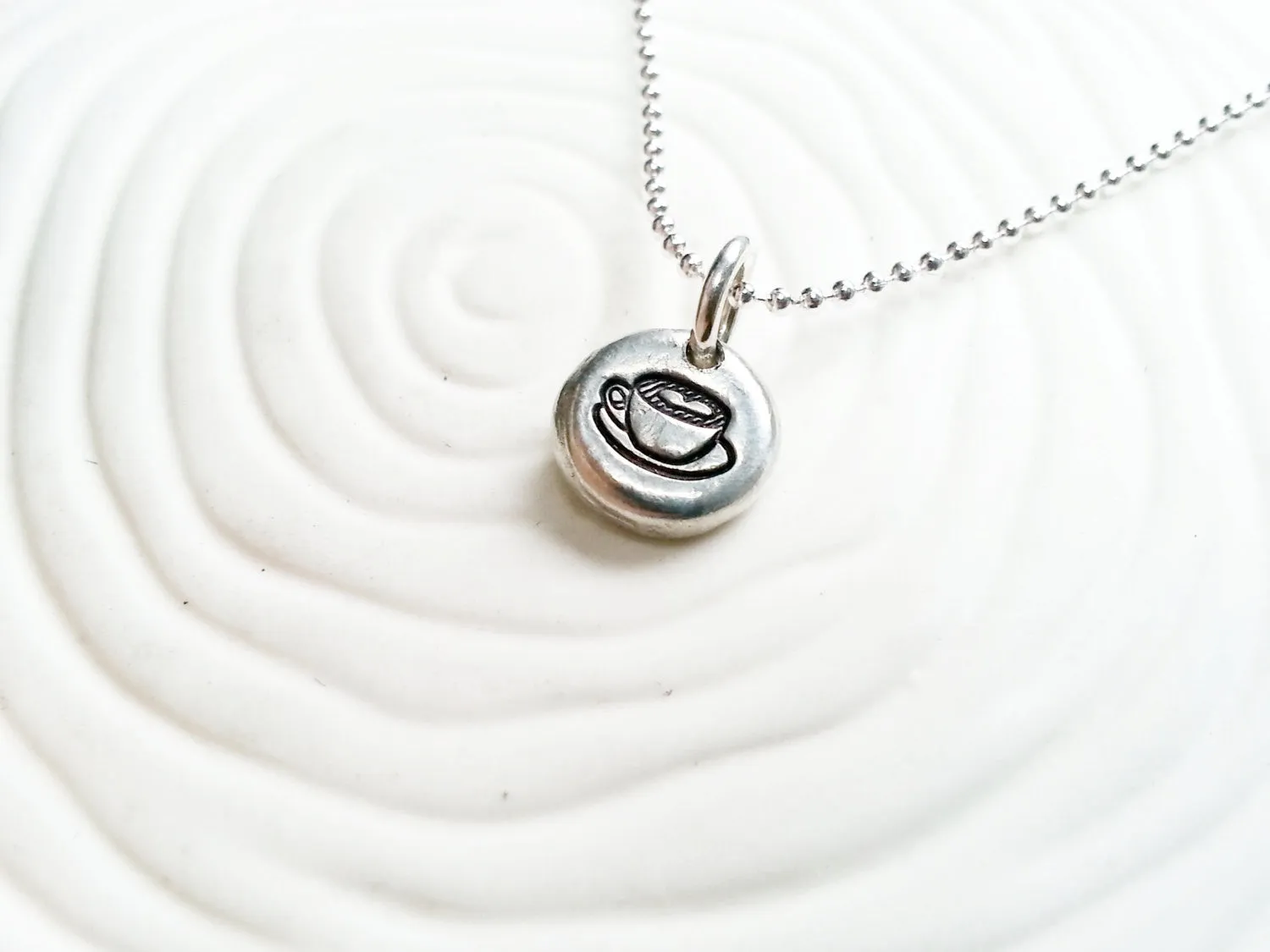 Latte Necklace | Coffee Cup Necklace | Pebble Necklace