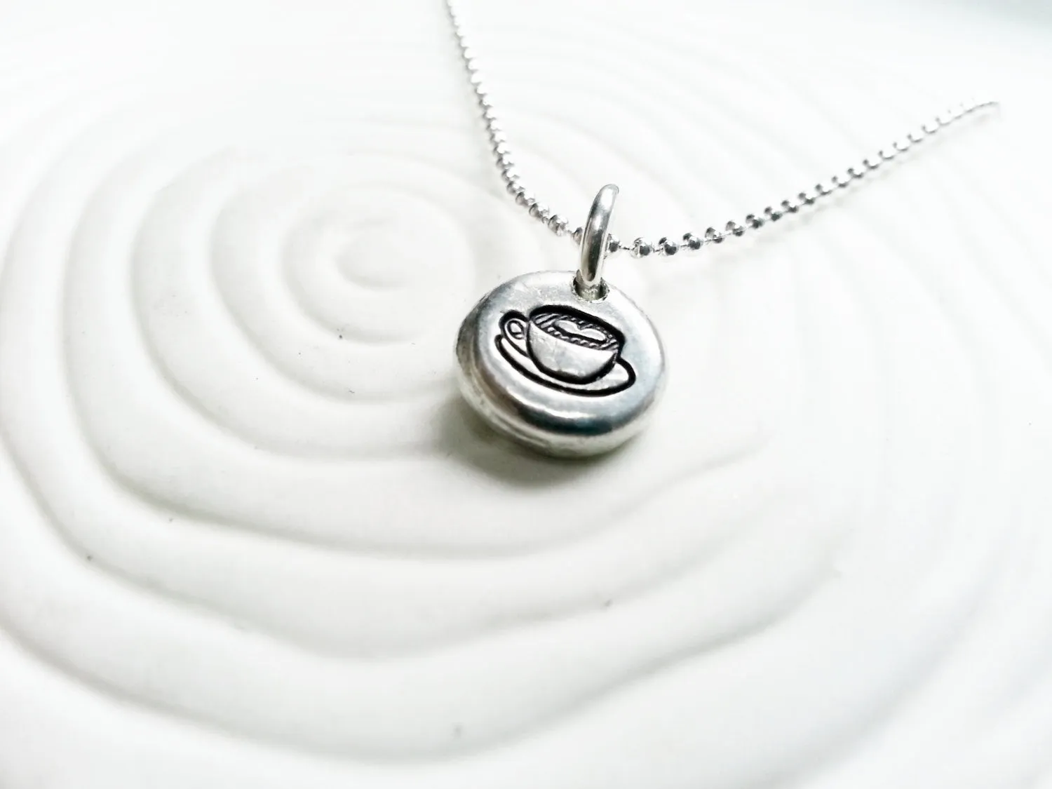 Latte Necklace | Coffee Cup Necklace | Pebble Necklace