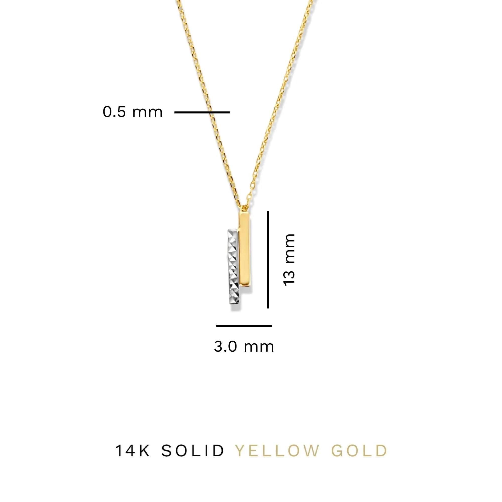 Le Marais Alice 14 karat gold necklace with 2 rods