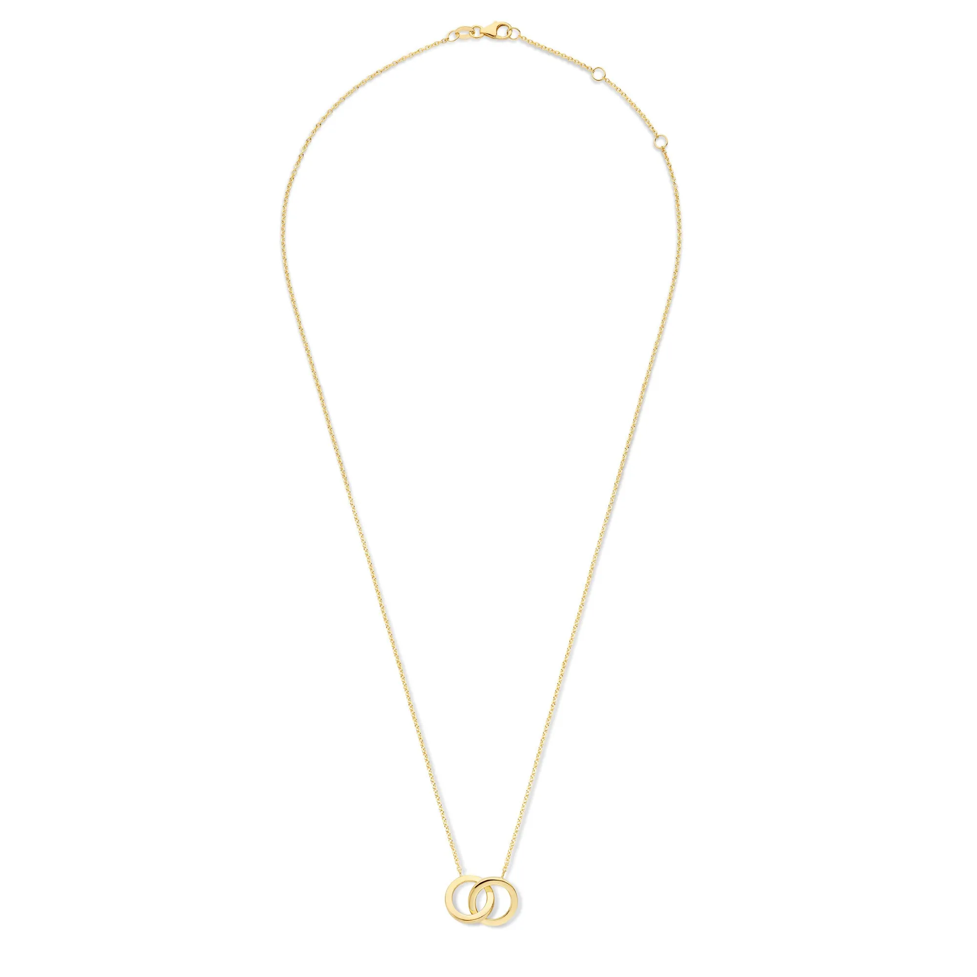 Le Marais Zoë 14 karat gold necklace with two rings