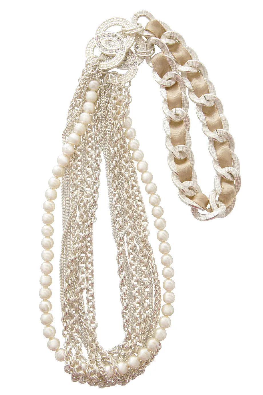 LK DESIGNS Silver Beads Long Necklace