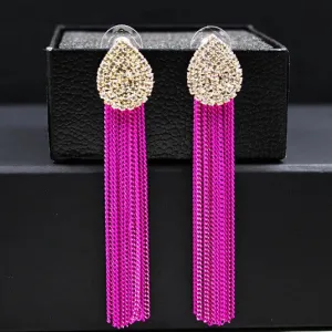 Long Earrings For Women Bijoux Gold Plated Metal Tassel Drop Earring New Fashion Jewelry