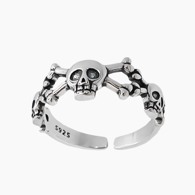 Mechanical Skeleton Skull Open Ring