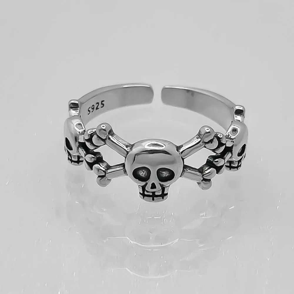 Mechanical Skeleton Skull Open Ring