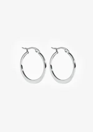 Medium Hoop Earrings Silver