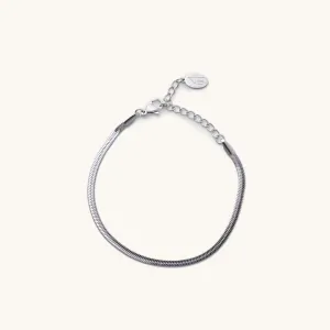 Micro Silver Herringbone Bracelet