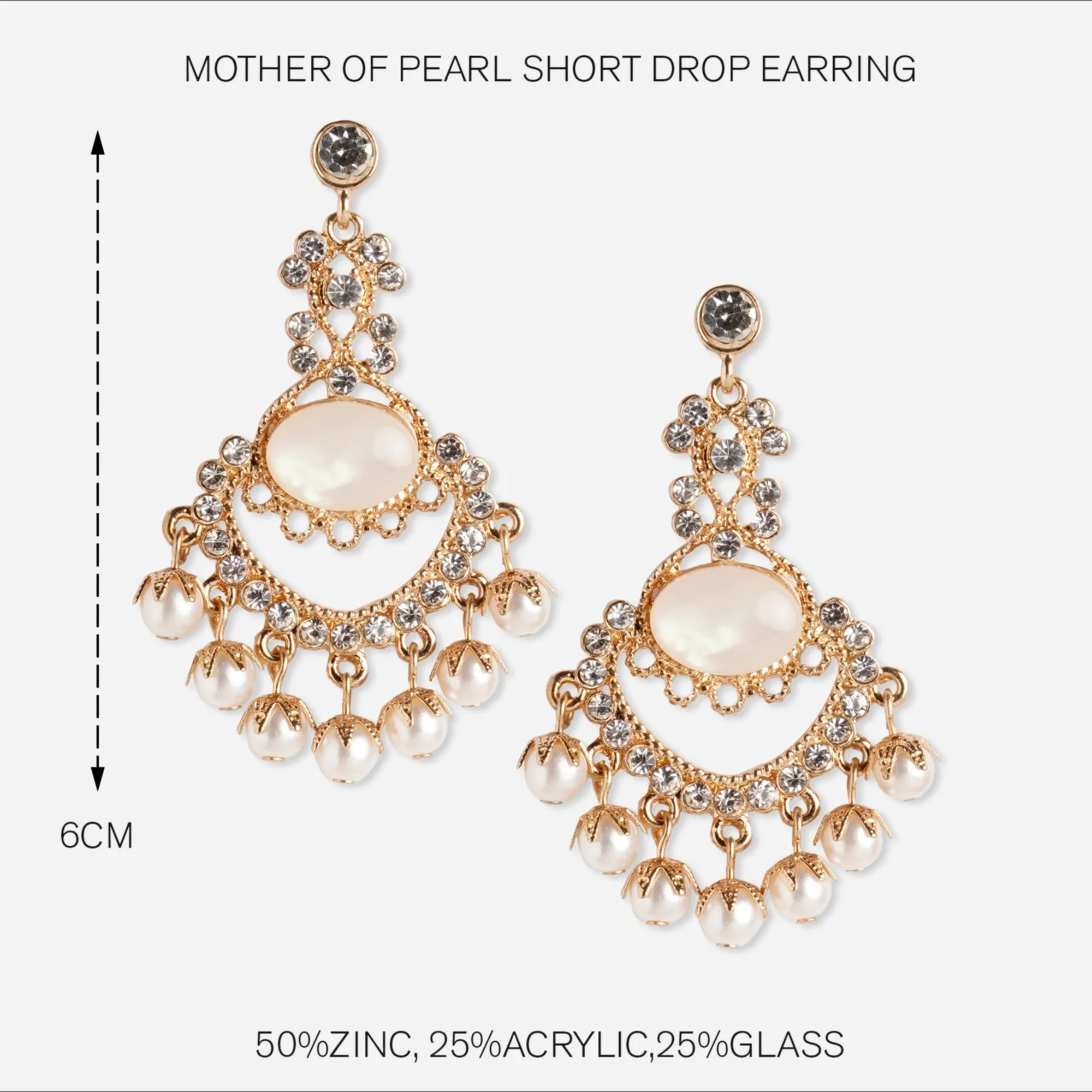 MOTHER OF PEARL SHORT DROP EARRINGS