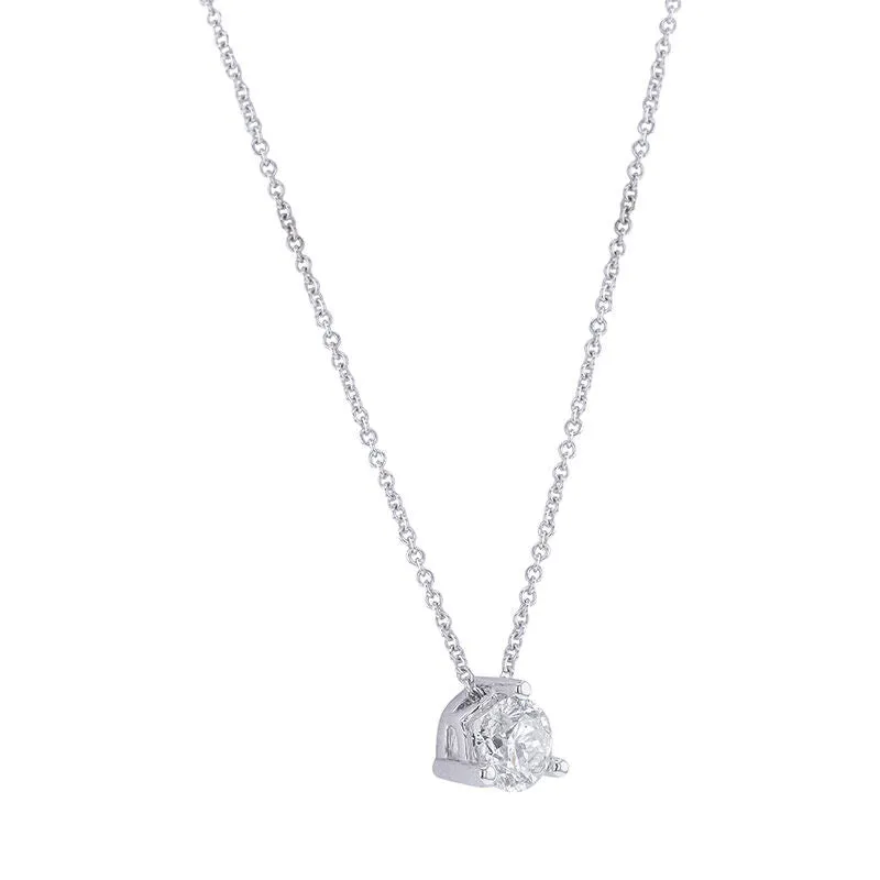 Naked Solitaire Diamond Necklace 3/4ct