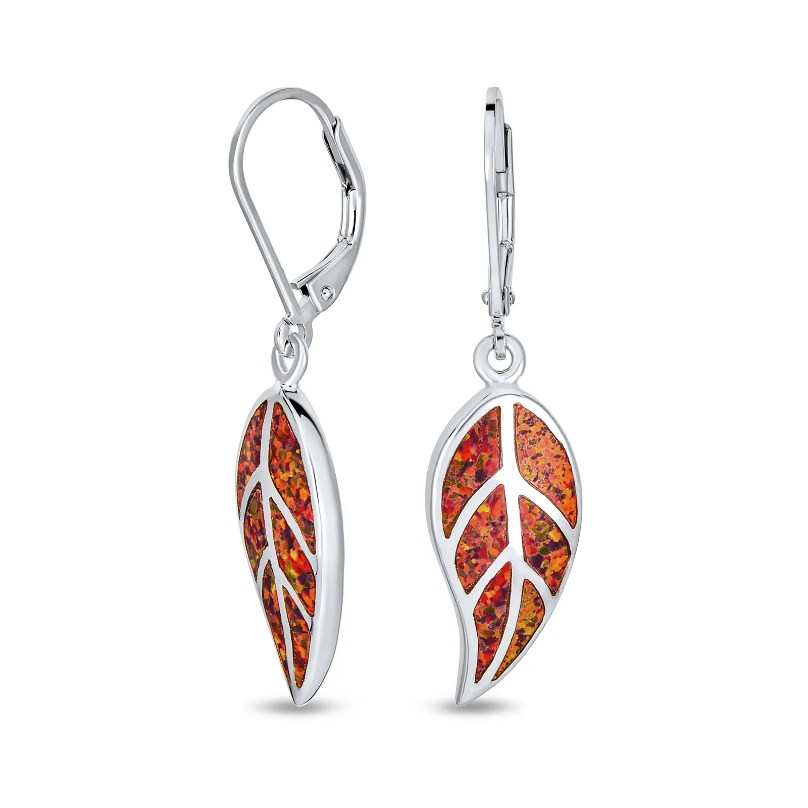 Native American Inspired Dangle Gemstone Earrings with Opal Inlay