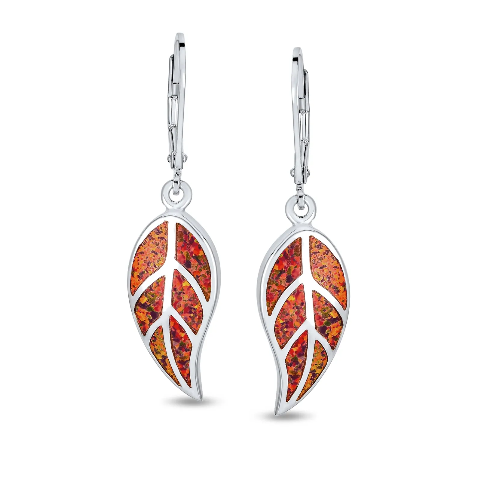 Native American Inspired Dangle Gemstone Earrings with Opal Inlay