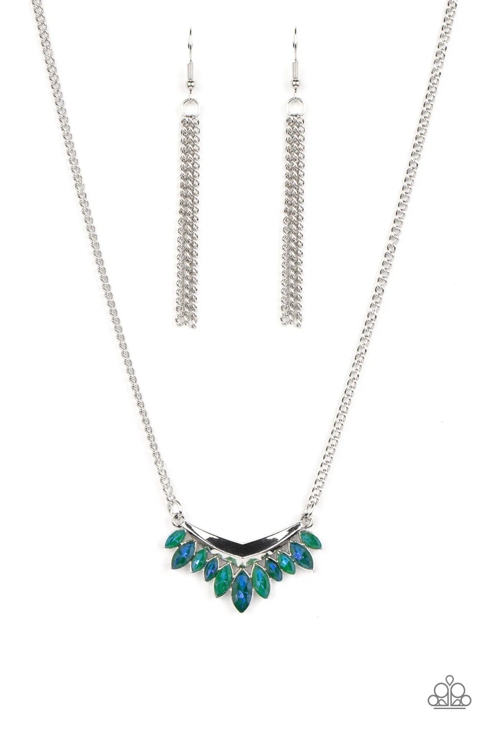 Necklaces Flash of Fringe - Green