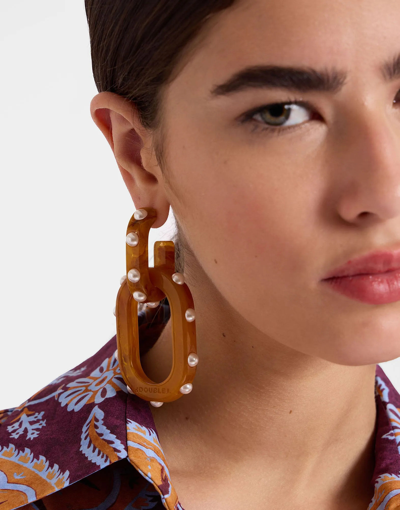 Nefertiti Double Earrings Solid Rust