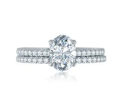 Oval Center Draped Gallery Solitaire Engagement Ring