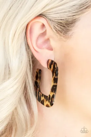 Paparazzi Earring ~ Cheetah Incognita - Brown