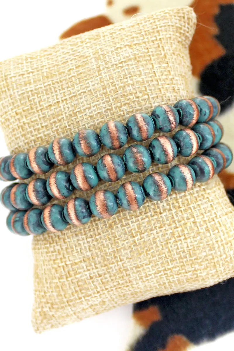 Patina Navajo Inspired Pearl Bracelet Trio