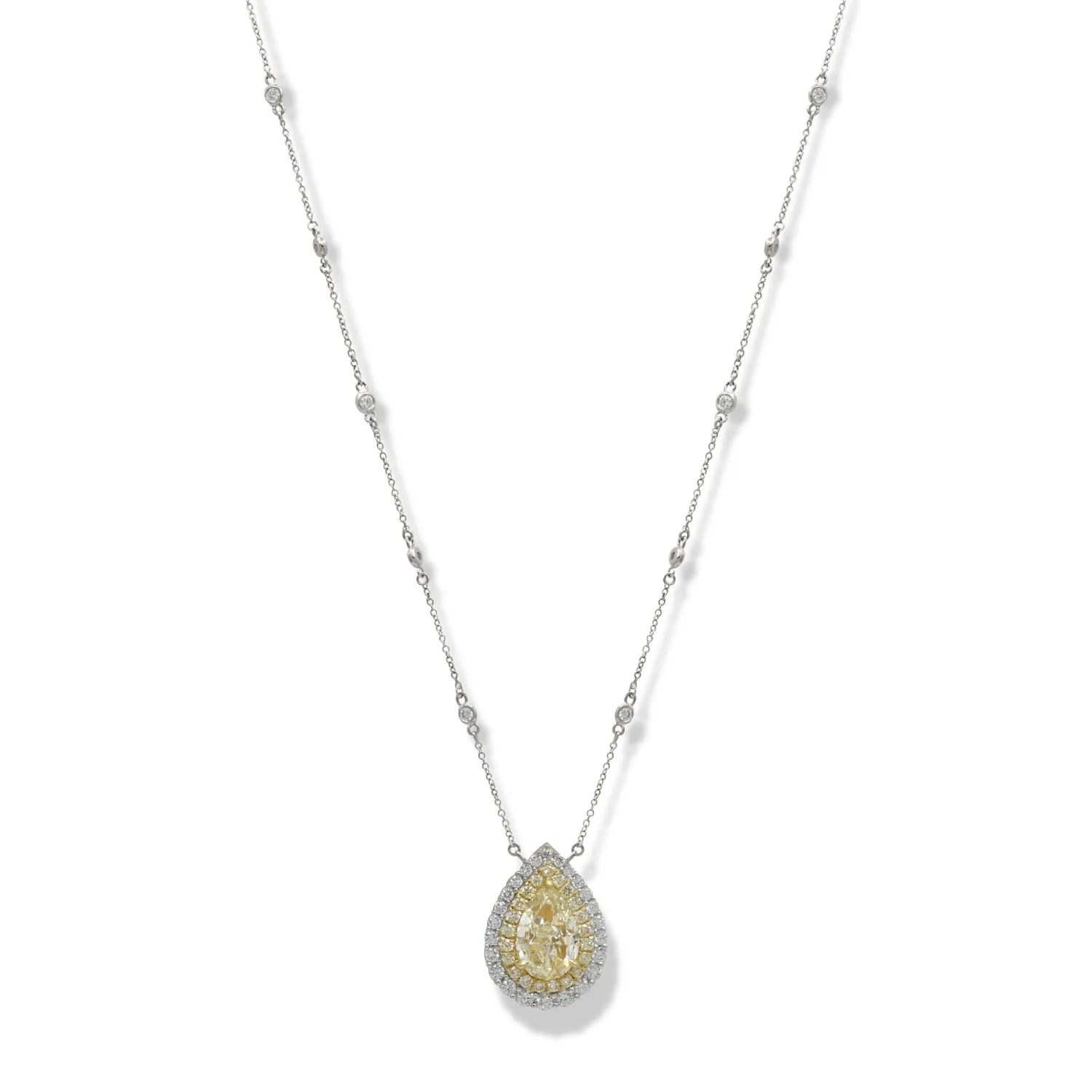 Pear-shape Yellow Diamond Pendant