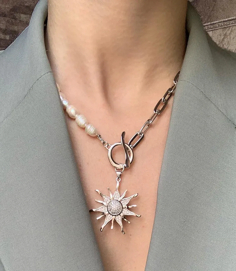 Pearls And The Sun Necklace