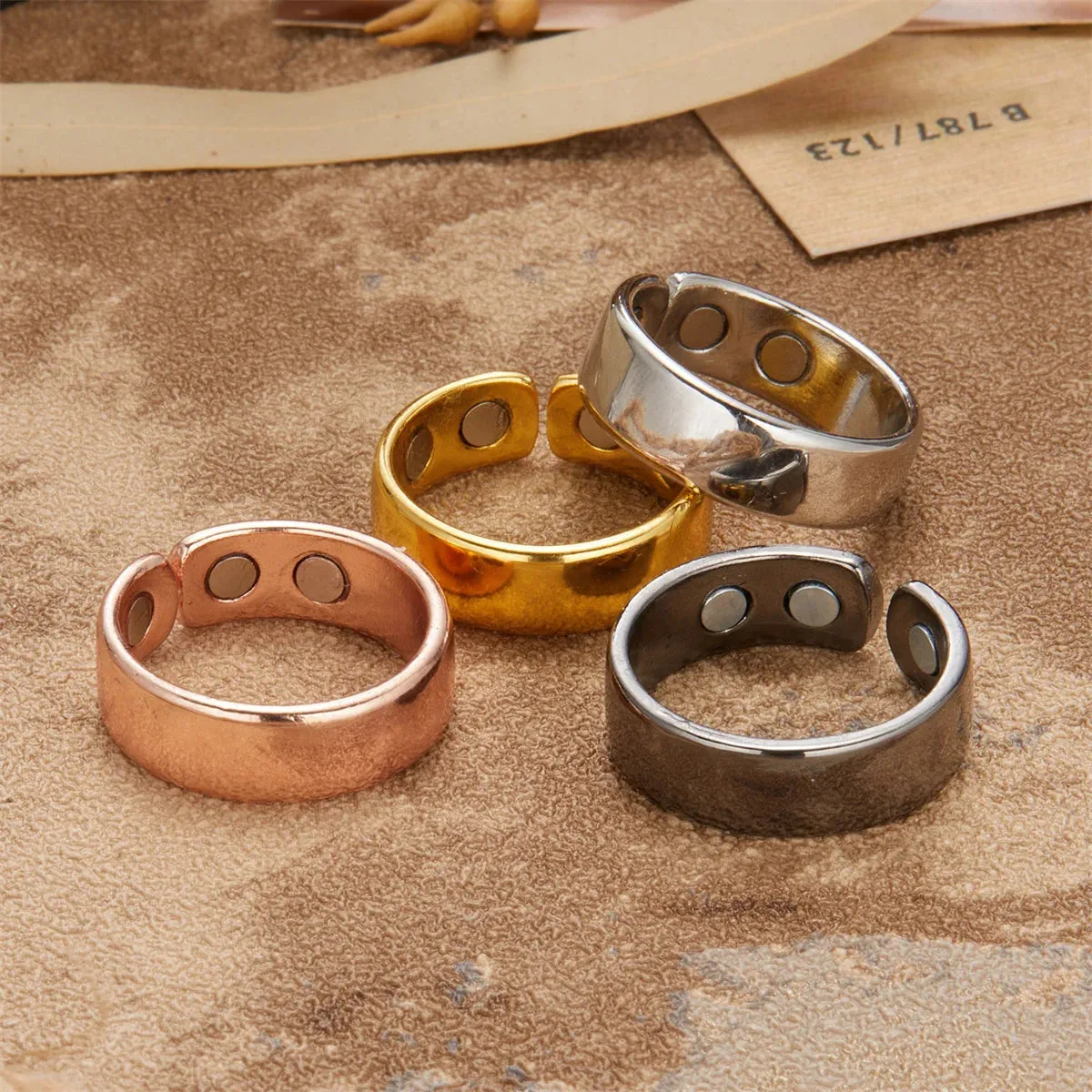 Personality Fashion Open Magnetic Health Rings for Women Men Magnetic Therapy Lose Weight Rings Keep Slim Health Care Jewelry