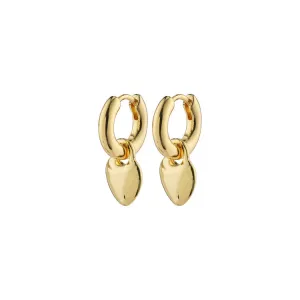 Pilgrim SOPHIA recycled heart hoops gold-plated