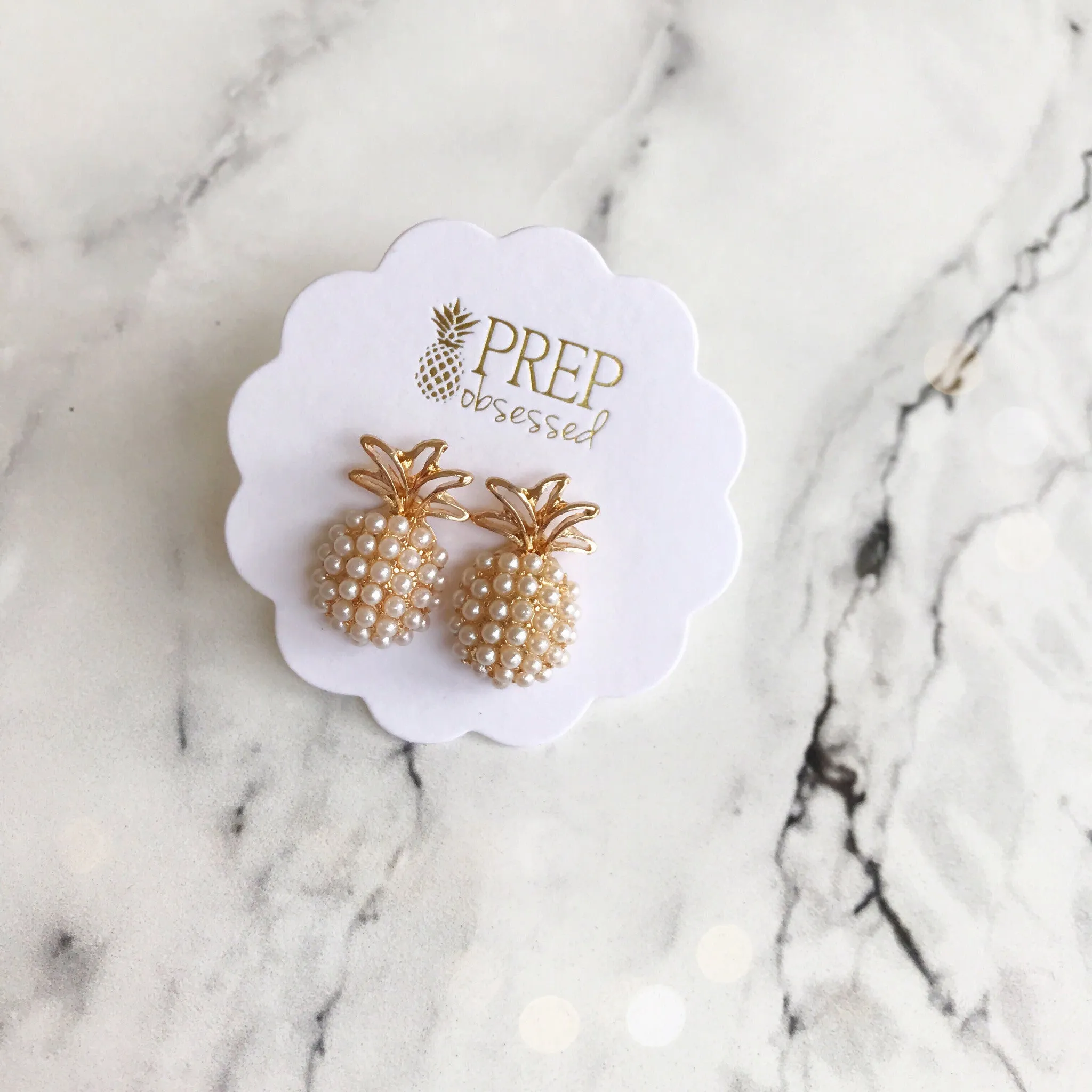 Pineapple Pearl Pop Studs