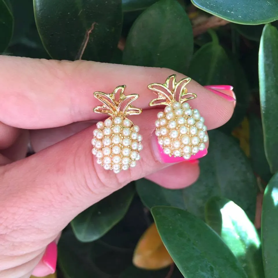 Pineapple Pearl Pop Studs